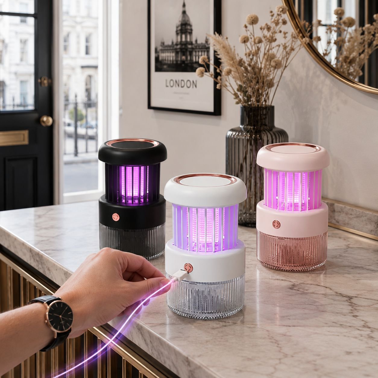Wireless mosquito killer for home and bedroom, suitable for outdoor camping, silent mosquito repelle