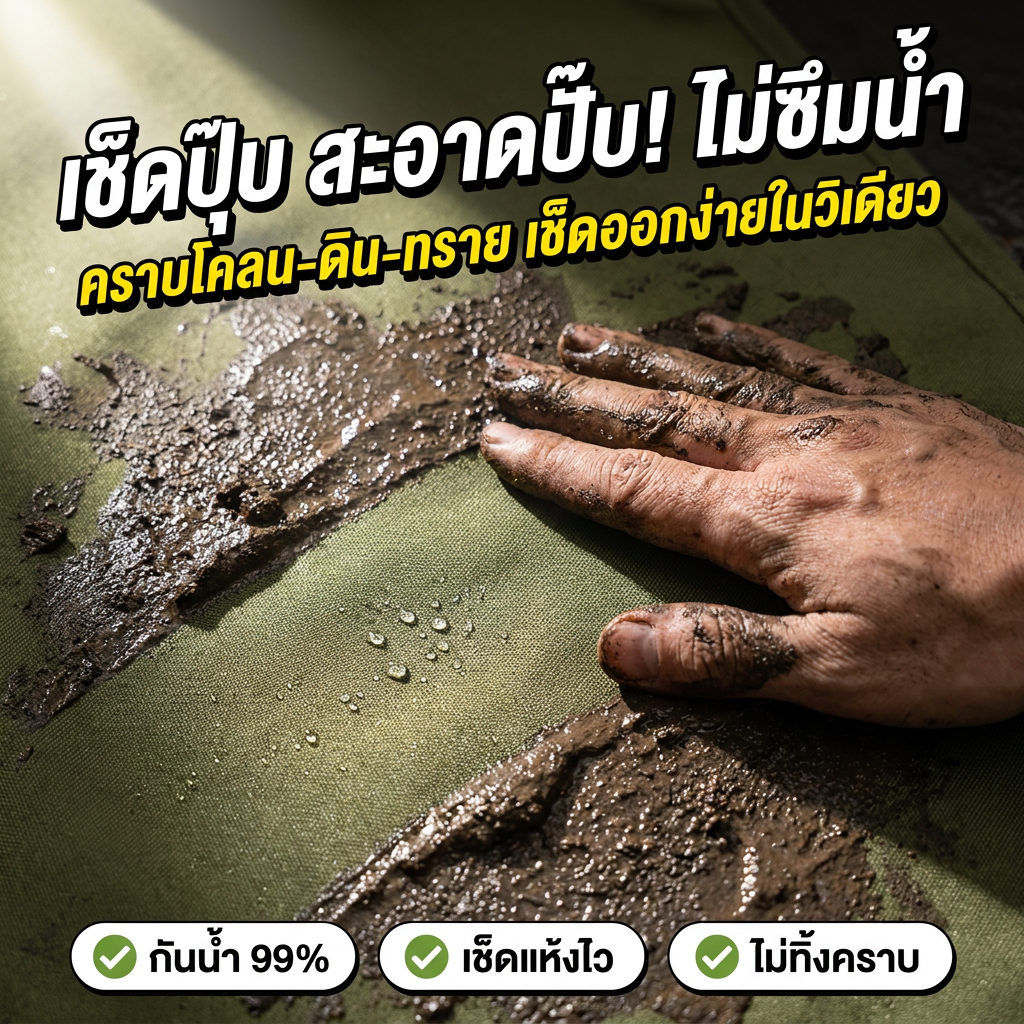 ผ้ากันเปื้อนทำสวนอเนกประสงค์ ผ้าอ็อกซ์ฟอร์ด มีกระเป๋าหลายช่อง ขยายยาว ปกป้องขา