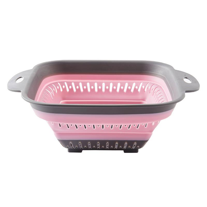 Multifunctional Foldable Kitchen Drain Basket Silicone Fruit and Vegetable Strainer