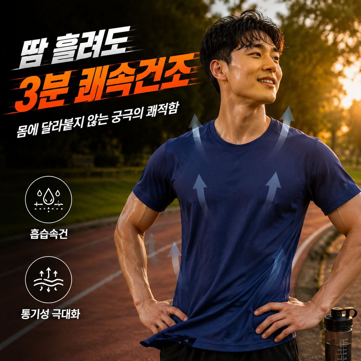 남성 아이스 실크 쿨링 반팔티 커플용 베이직 반팔티