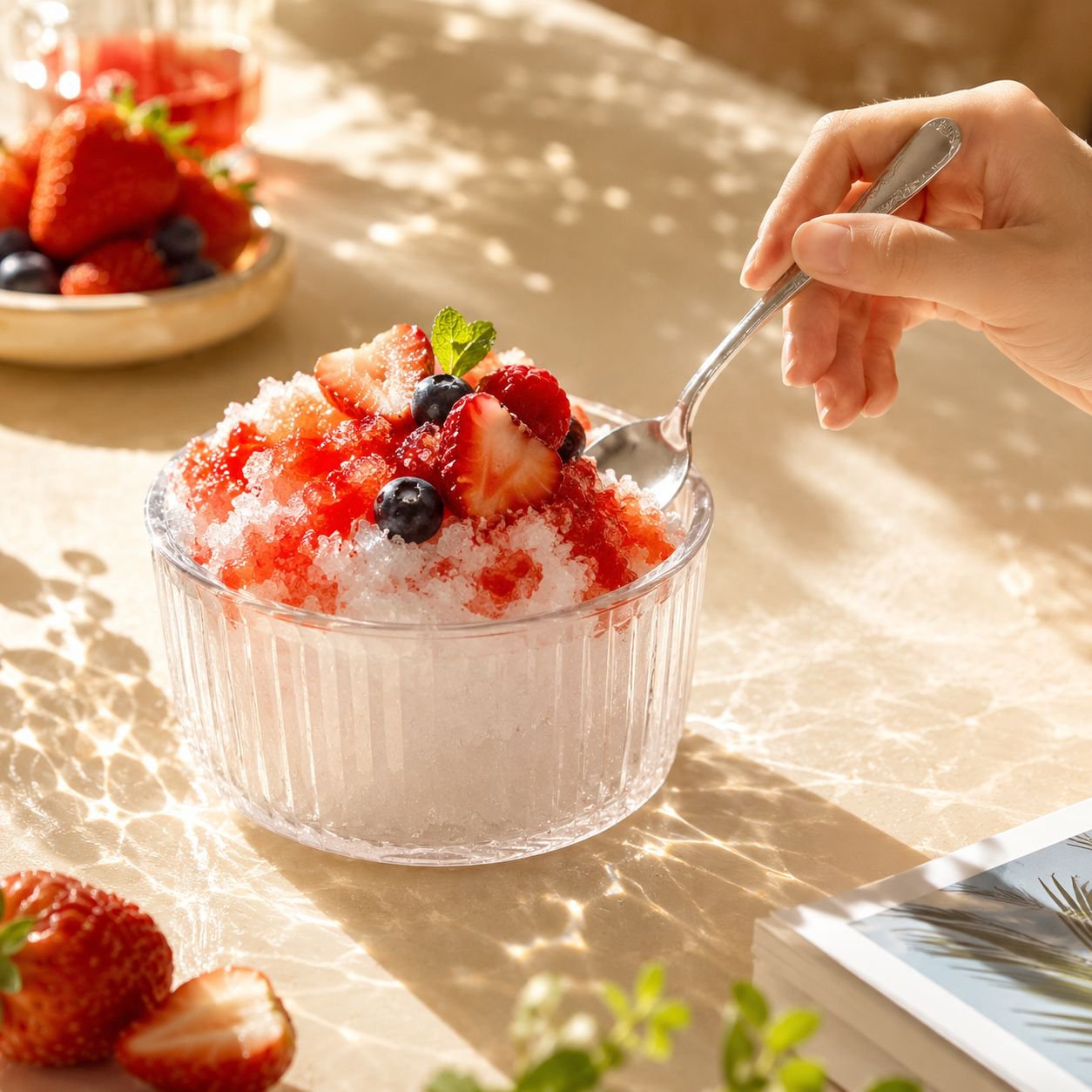 Electric ice shaver, smoothie maker for home use [1-second ice dispensing], suitable for all ice typ