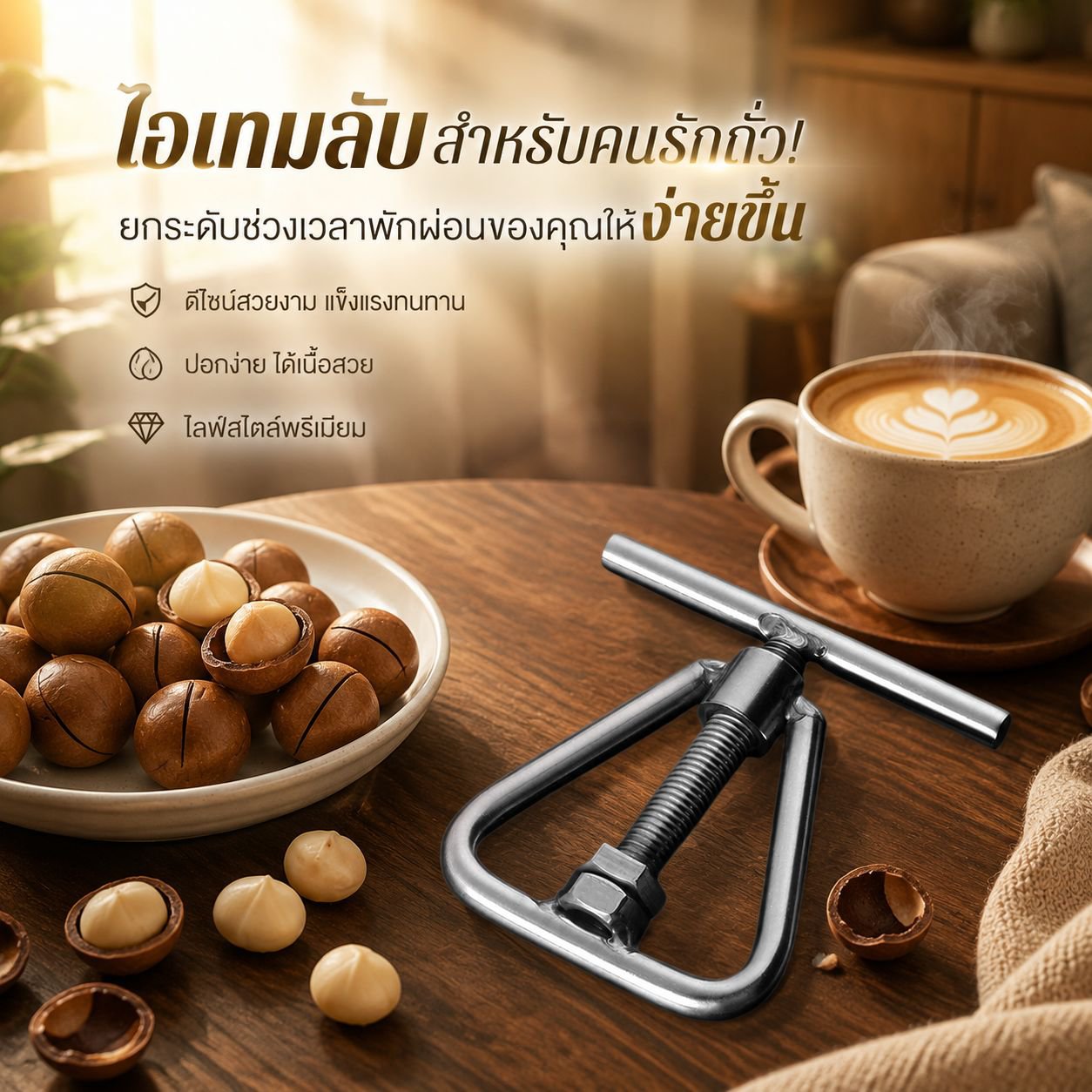 ที่หนีบวอลนัทอเนกประสงค์ ที่เปิดผลไม้สด