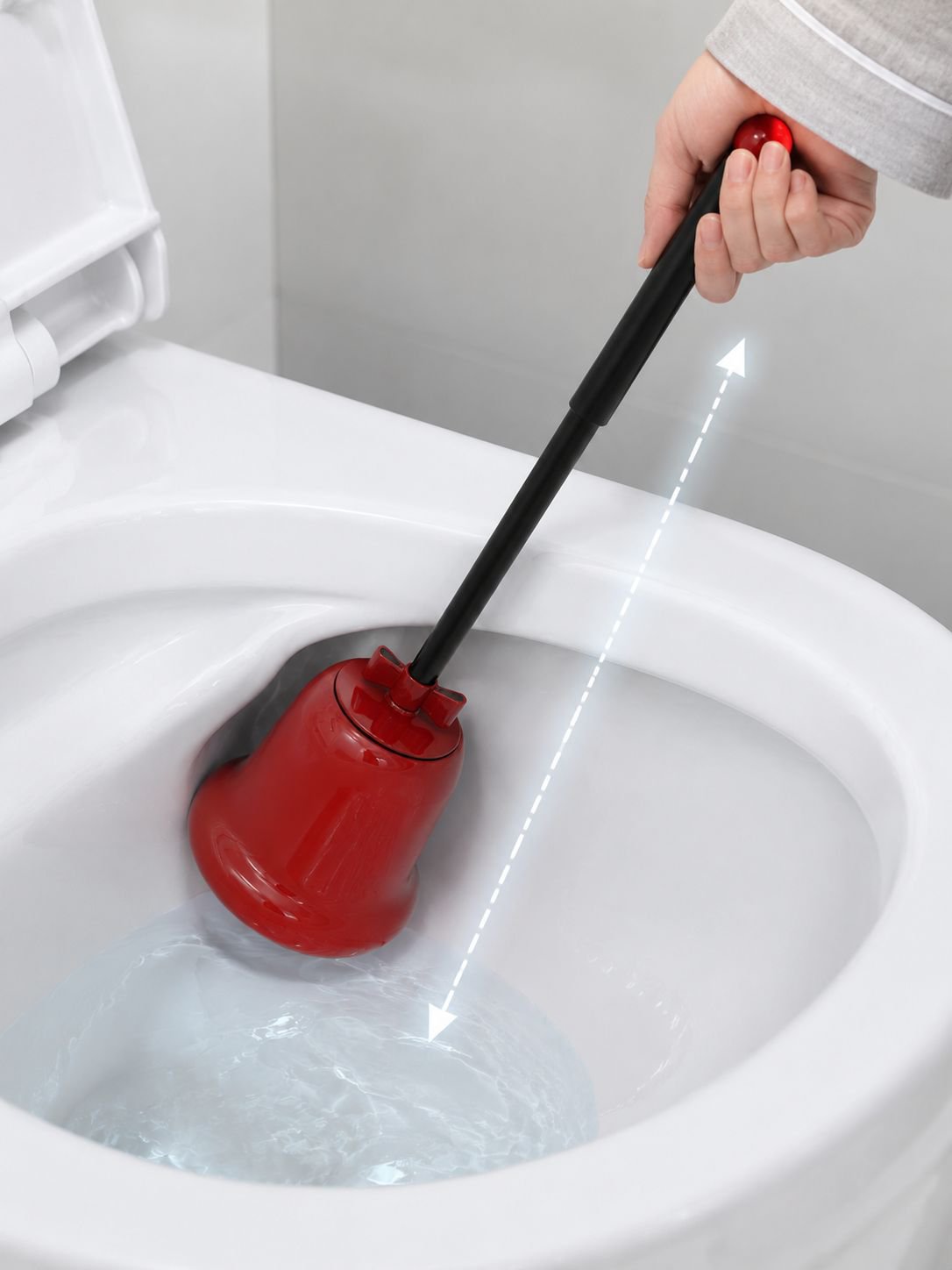 Long handle toilet brush for easy cleaning