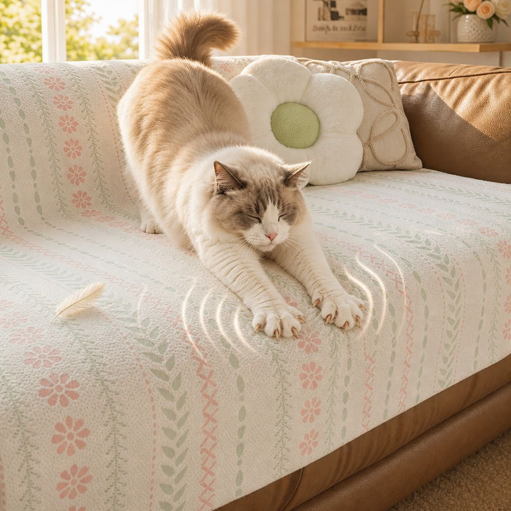 Cool Midsummer Forest Style Striped Sofa Cover, Non-slip Cover