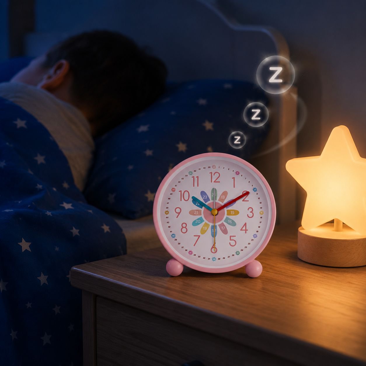 Mini alarm clock for children, early education, cute design, simple cartoon style, perfect for livin
