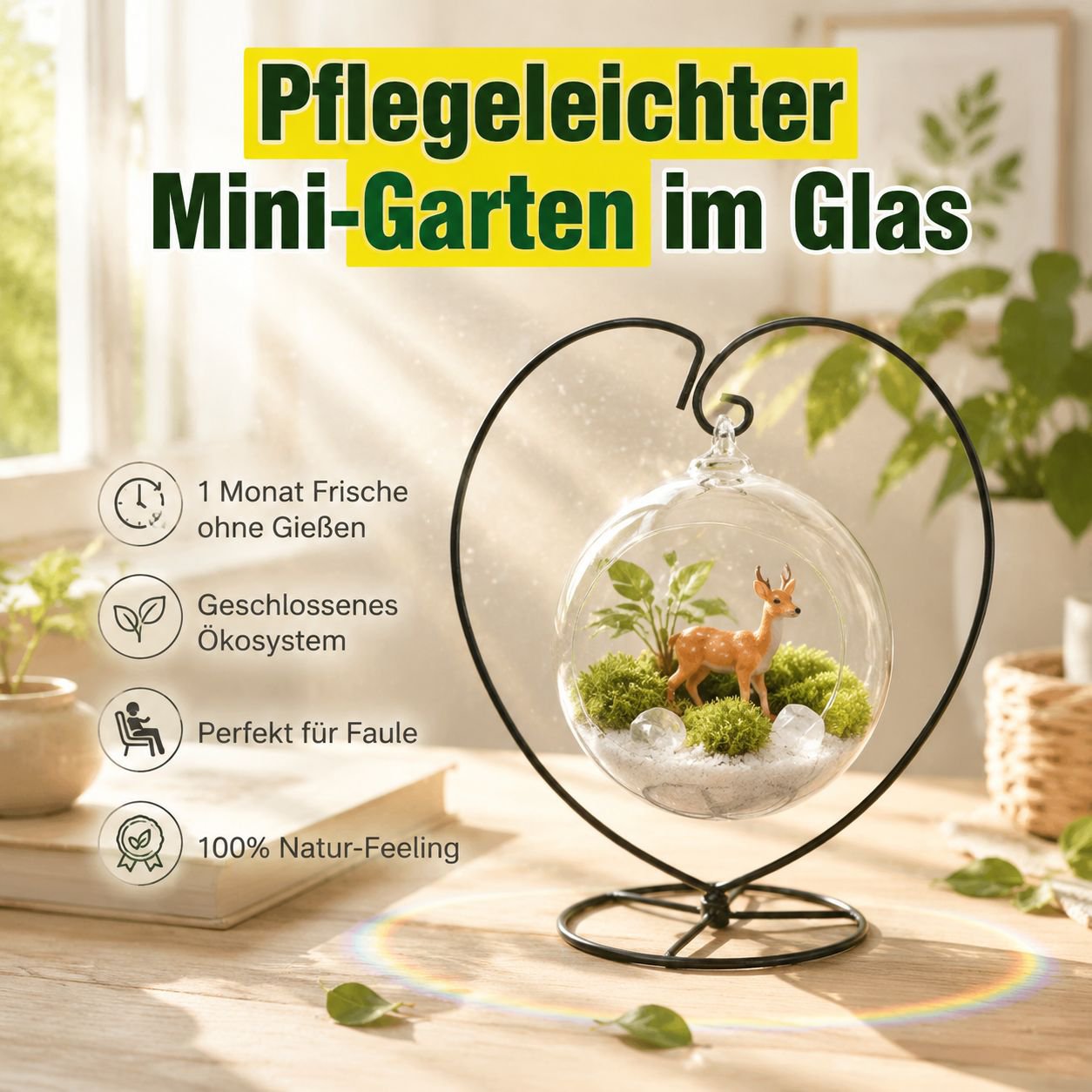 Hängendes Flaschen-Ökosystem Mikrolandschaft Moos-Set