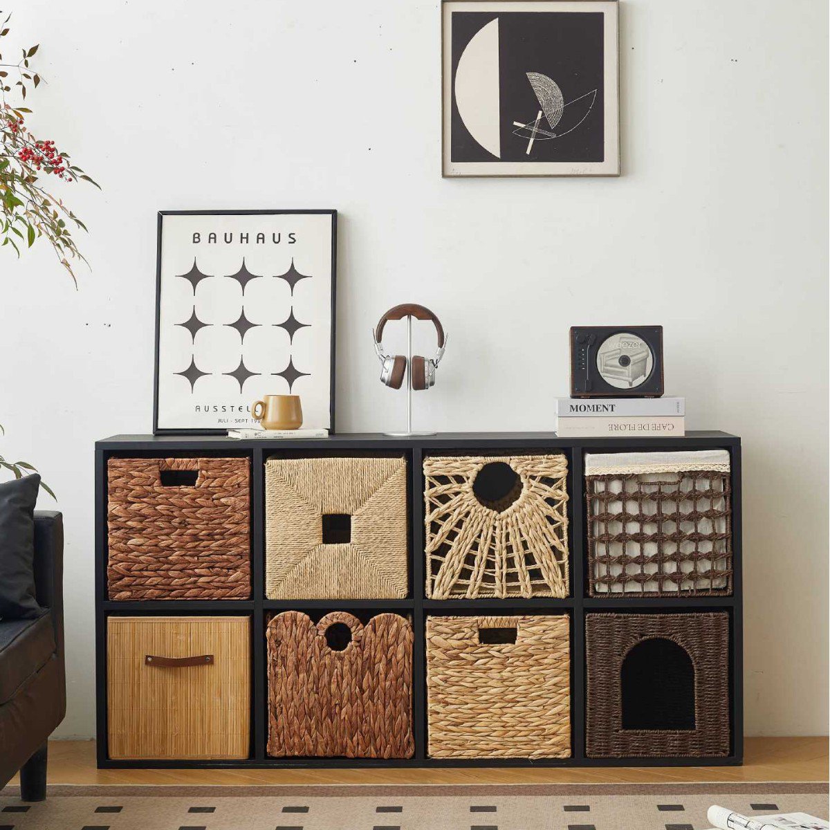 Home Rattan Woven Storage Basket Box for Living Room and Bedroom
