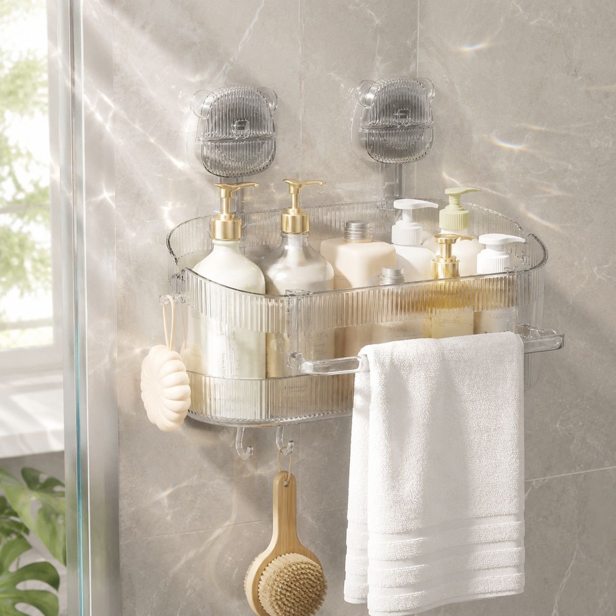 No-drill Suction Cup Wall Shelf