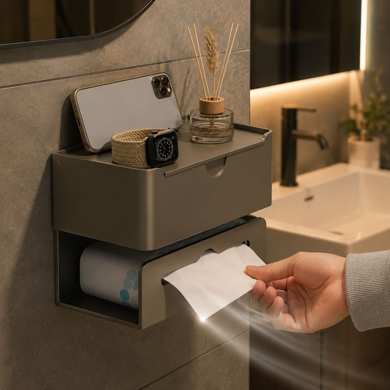 Bathroom Waterproof Wall-mounted Tissue Dispenser