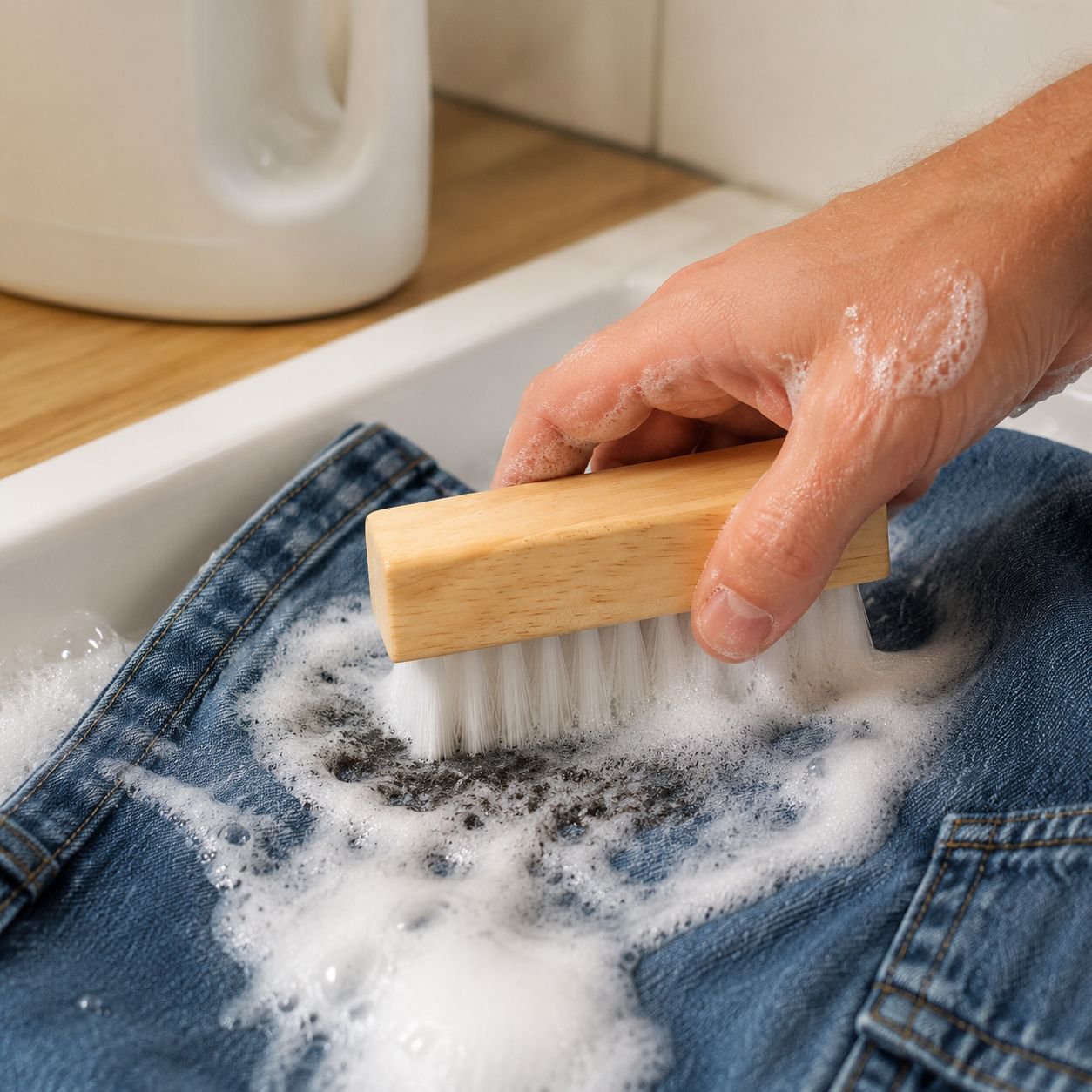 Durable shoe cleaning tool made from natural wood