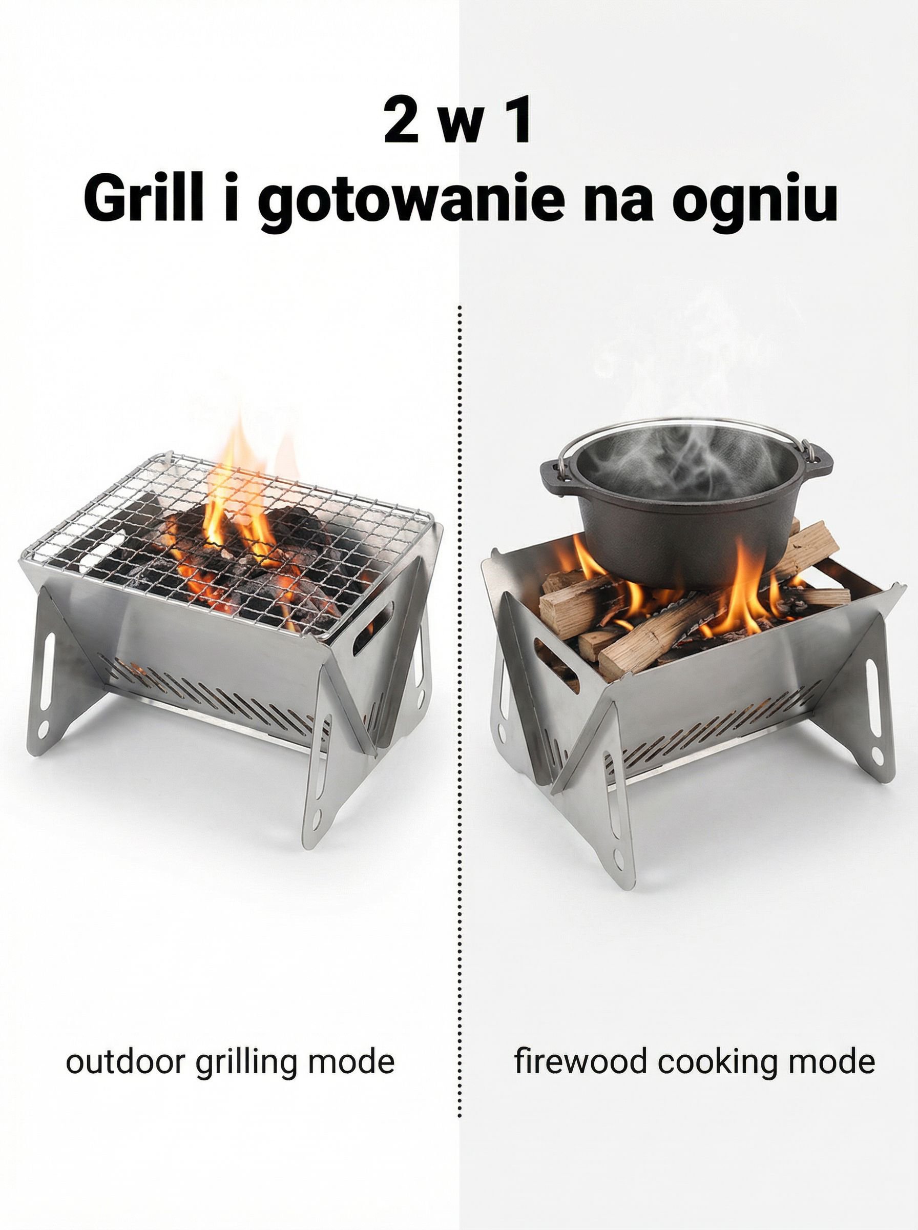 Kompaktowy grill składany na piknik