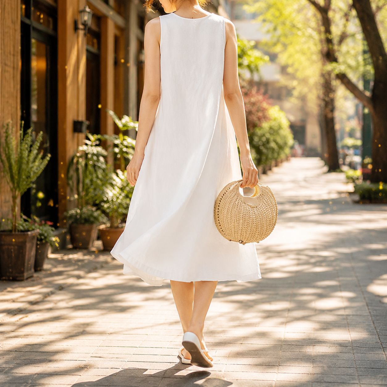 빅사이즈 루즈핏 캐주얼 나시 원피스 여성 면마