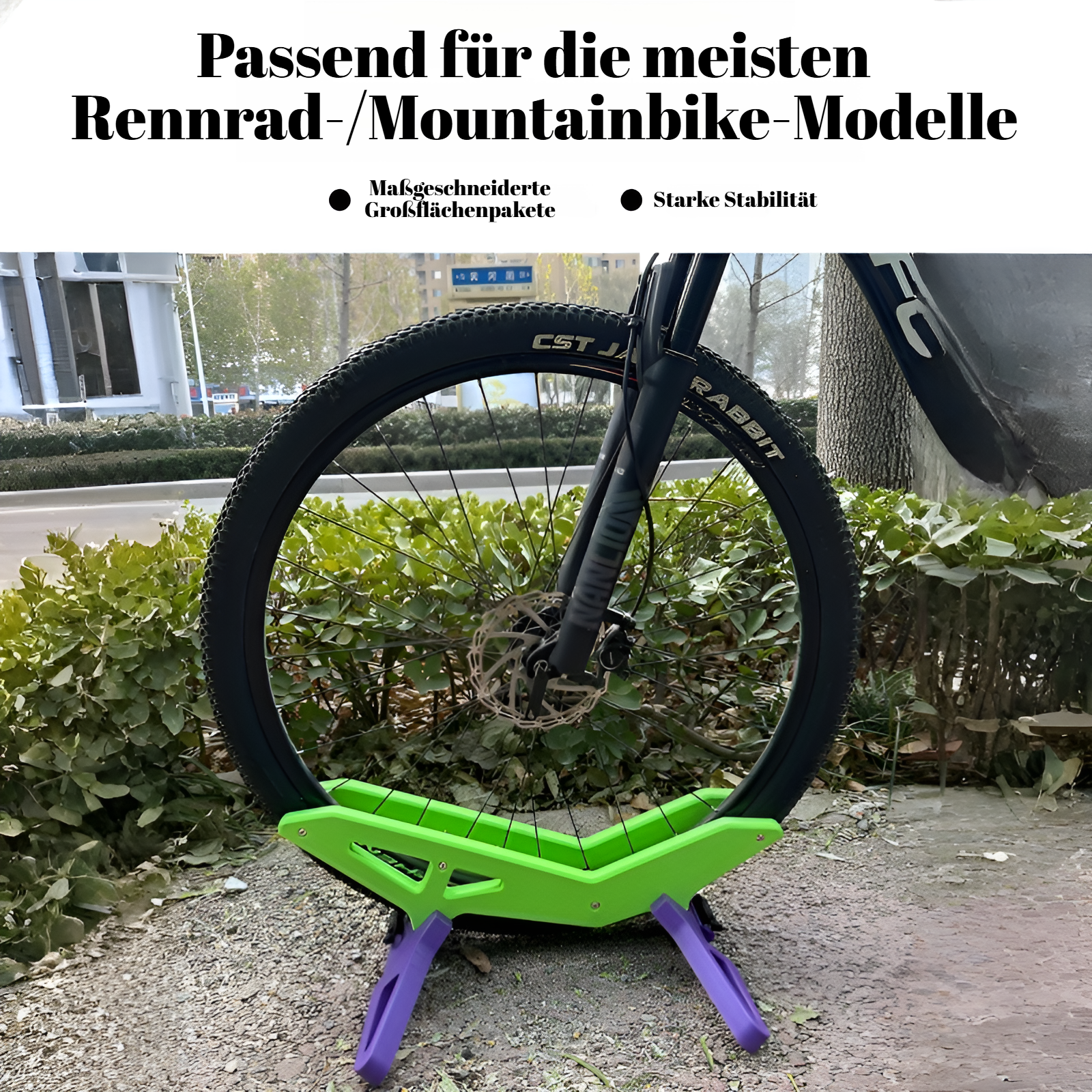 Verstellbarer Fahrradständer für Straße und Gelände