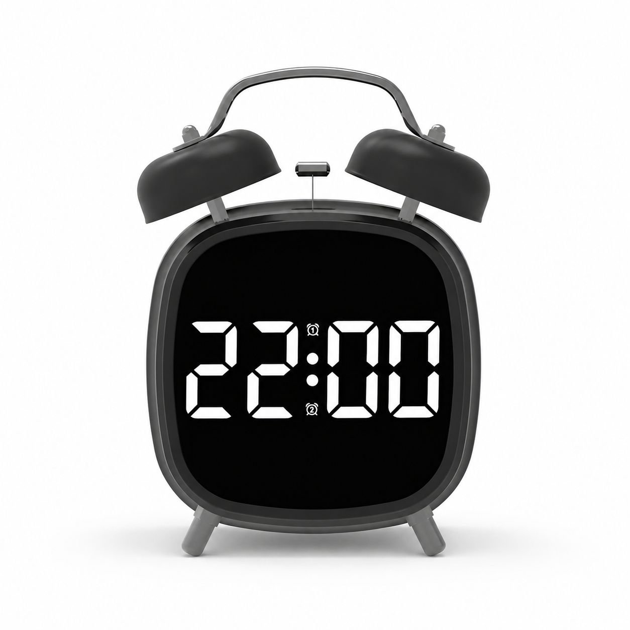 Metal Loud Bell LED Multifunctional Alarm Clock for Heavy Sleepers