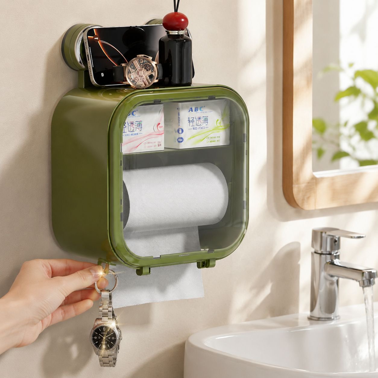 Space saving toilet paper storage solution