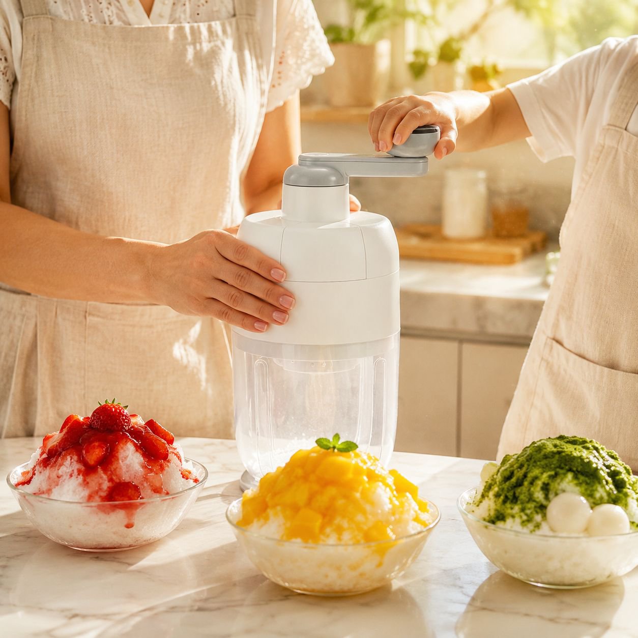 Home shaved ice machine with sealed ice box