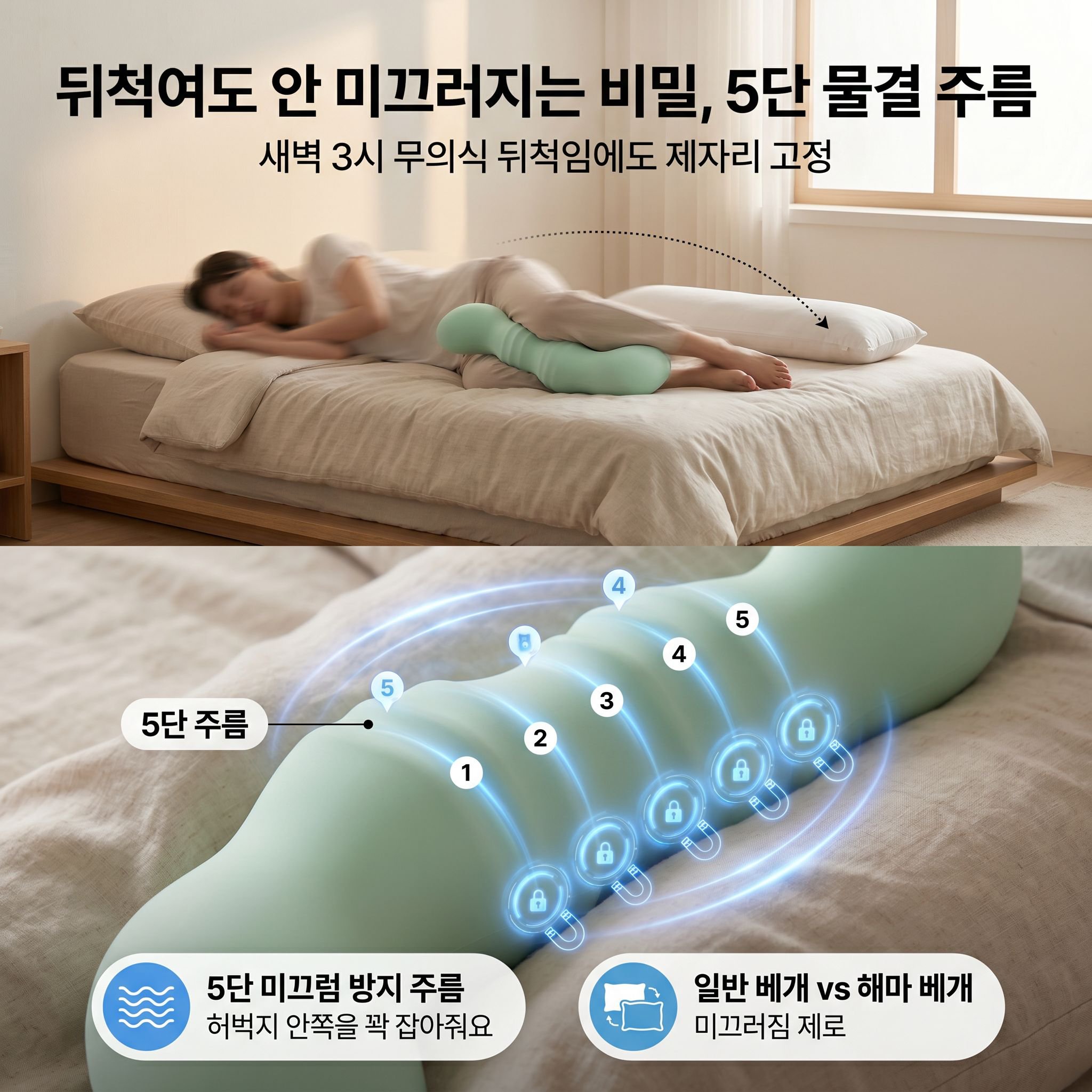 기억폼 귀여운 해마 바디필로우, 임산부 아동용 사이드슬리퍼 베개