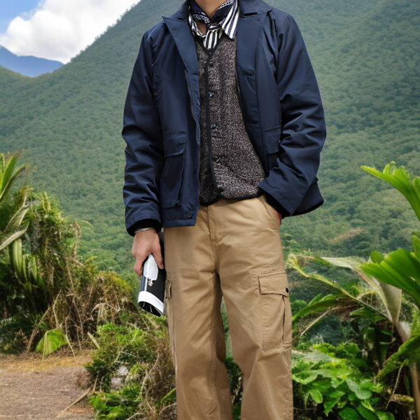 高品質防寒メンズジャケットの着用イメージ