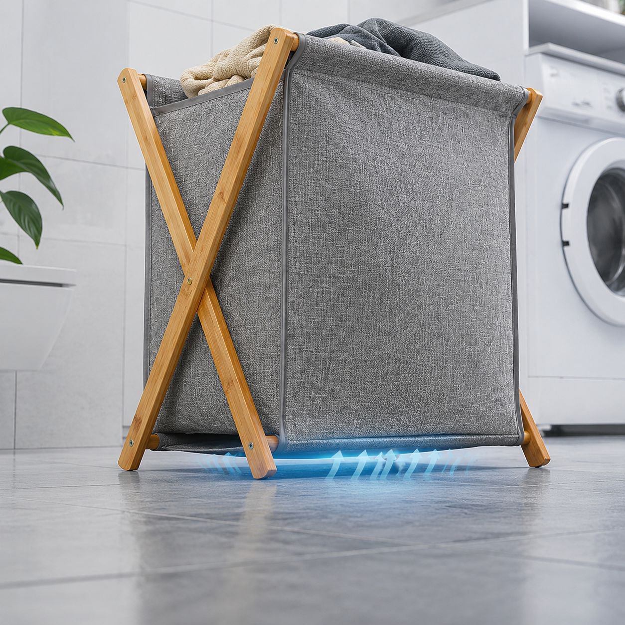 Natural bamboo laundry basket for eco homes