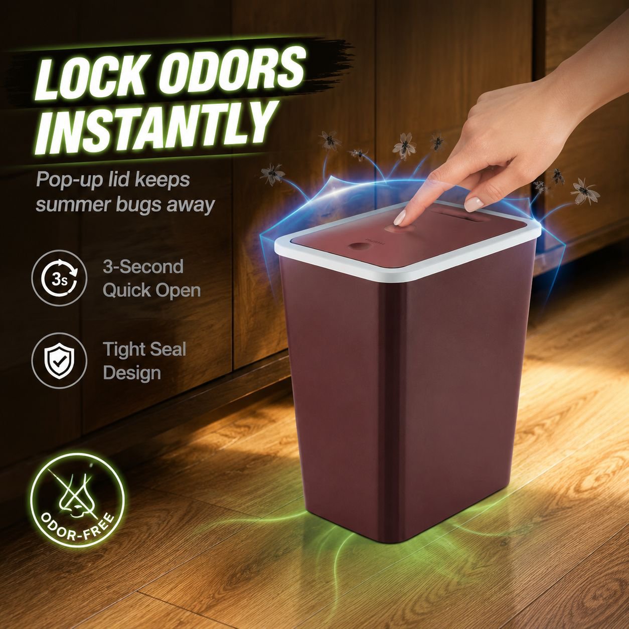 Stylish Flip-Top Trash Can for Home, Kitchen, Office, and Toilet