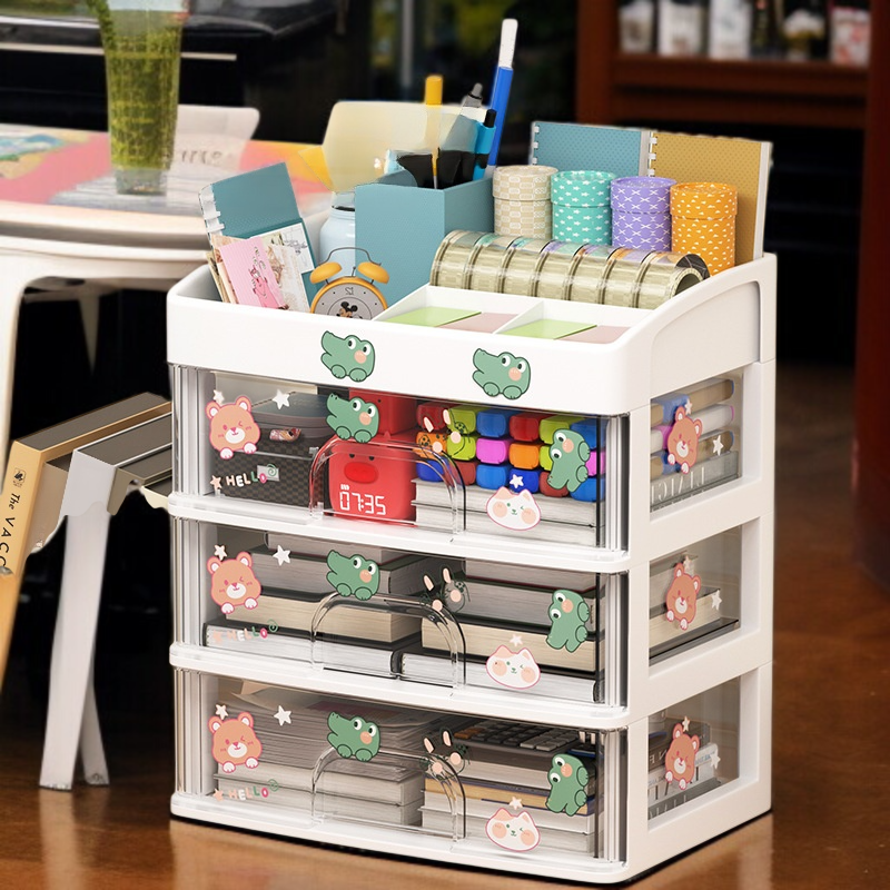 オフィスデスク上で使える収納ラック