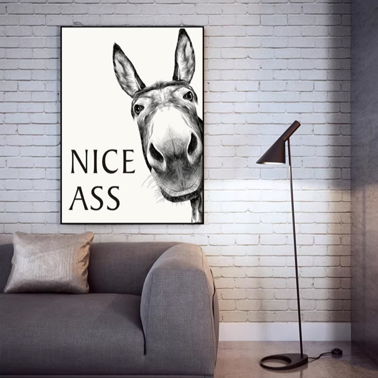  幽默黑白驢動藝術畫新品