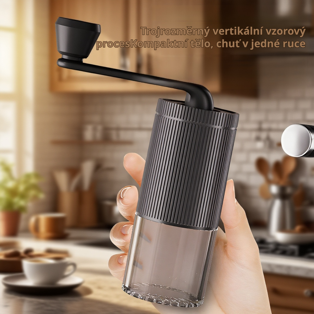 Snadno čistitelný ruční mlýnek na kávu