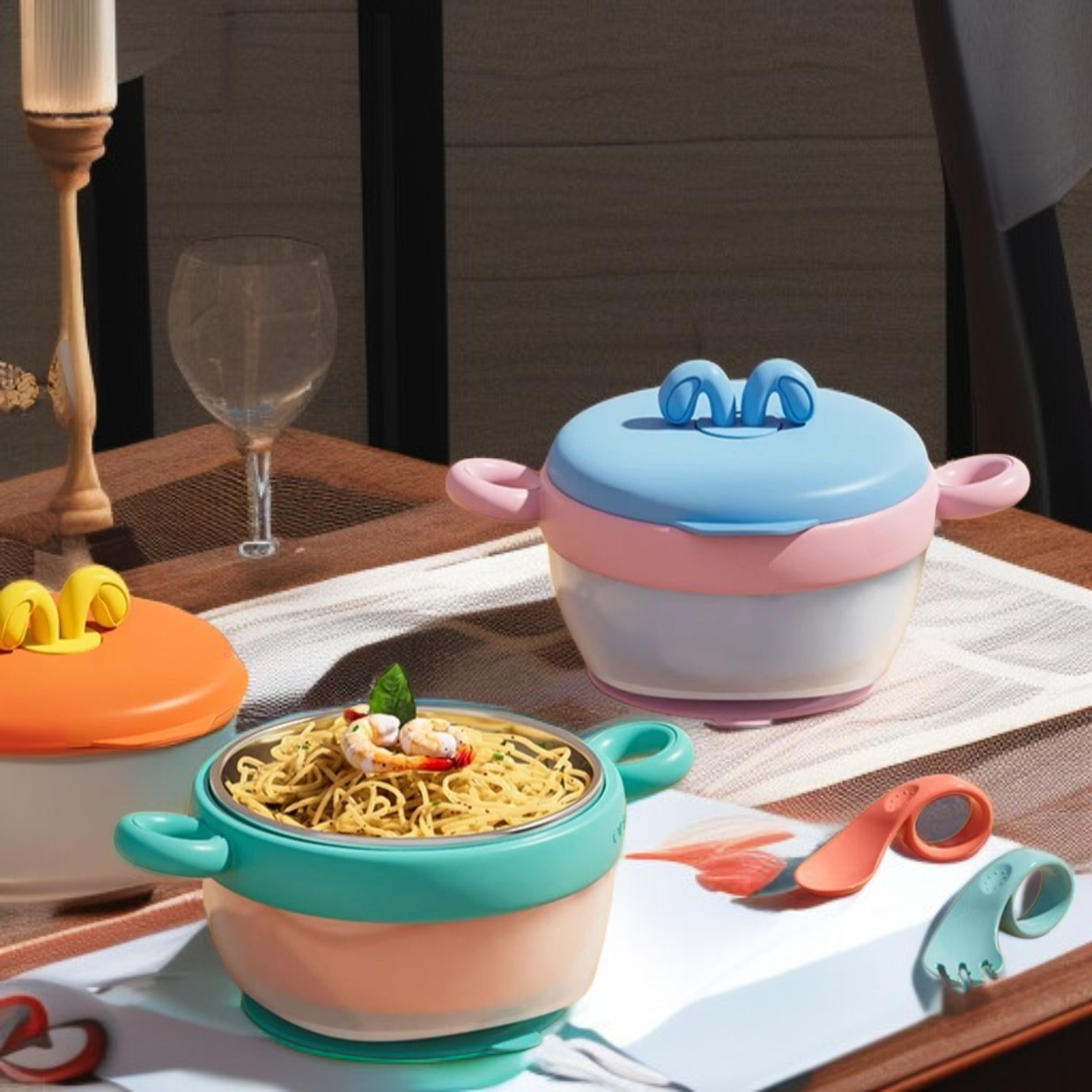 ベビー 316 ステンレス鋼の栄養補助食品ボウル、赤ちゃん専用の食事ボウル、一定温度の水で満たされた断熱ボウル、落下防止、温度変色防止