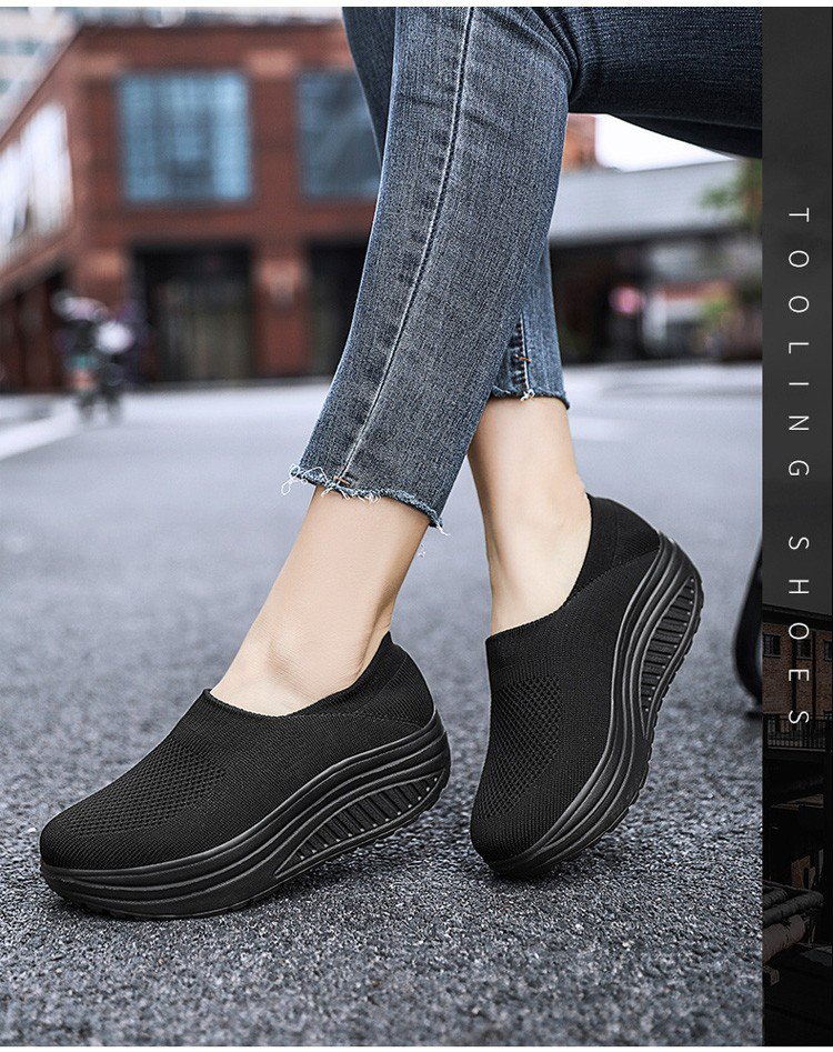 حذاء المشي من قماش مطاطي قابل للتهوية