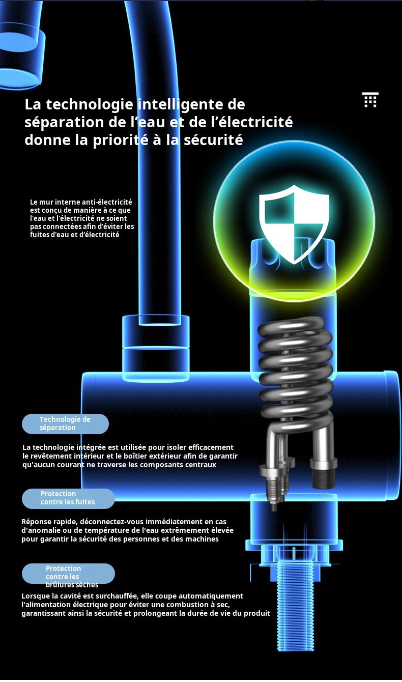 Robinet d'eau chaude électrique instantané 