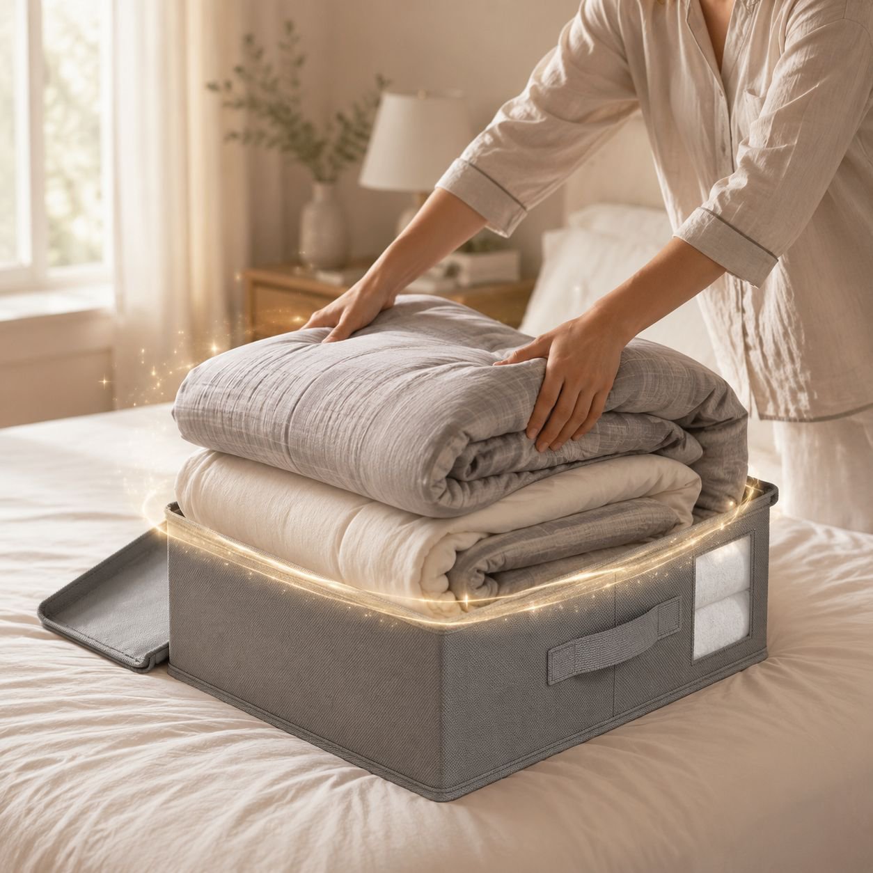 Non-woven fabric four-piece storage box for clothes, fabrics, bed sheets, wardrobes, bedroom duvet c