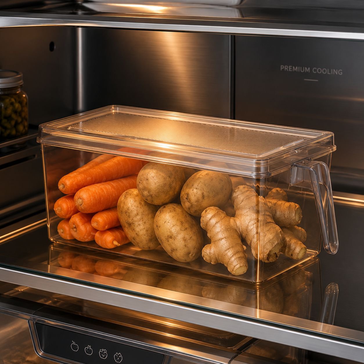 Einfache Reinigung der Kühlschrank-Organizerbox