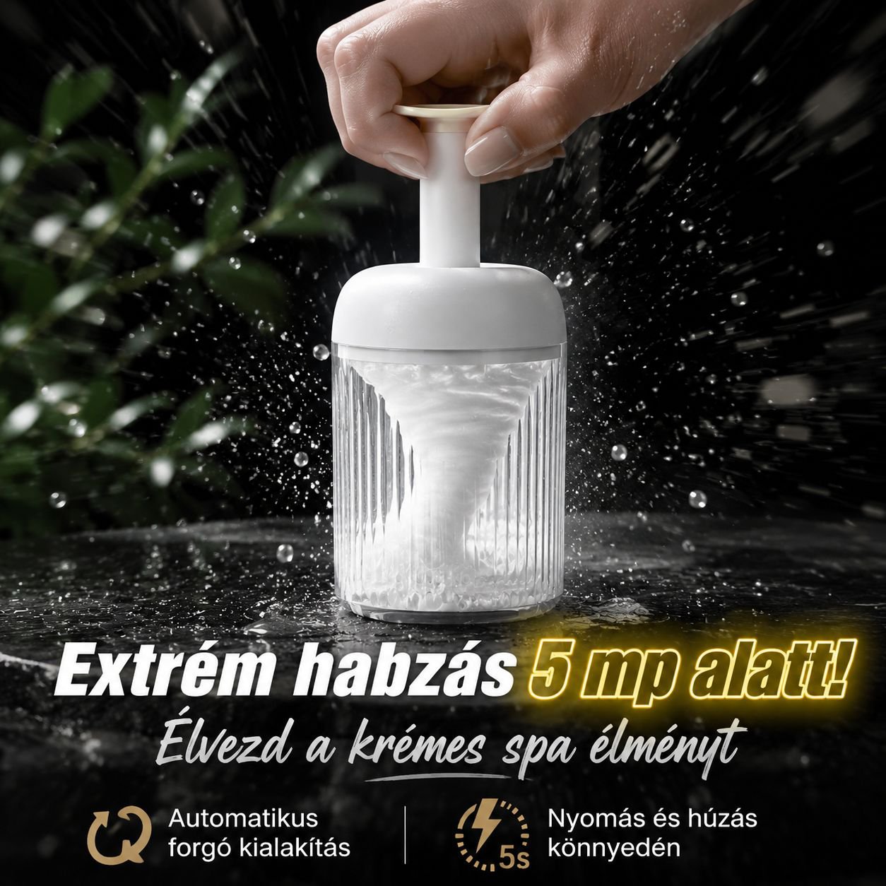 Kézi forgó habkészítő arctisztítóhoz, samponhoz, tusfürdőhöz