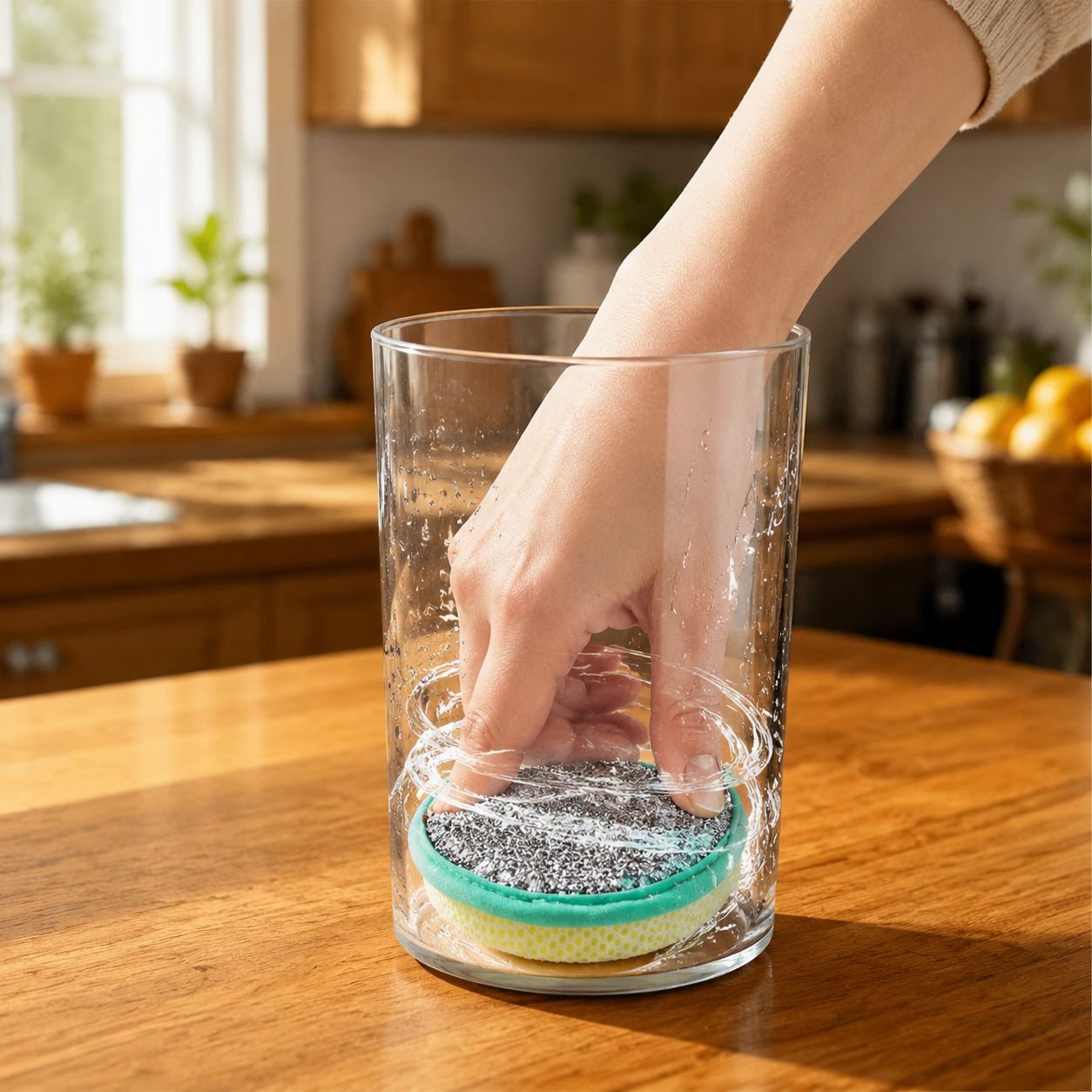 Double-Sided Round Scrubbing Sponge for Kitchen Cleaning