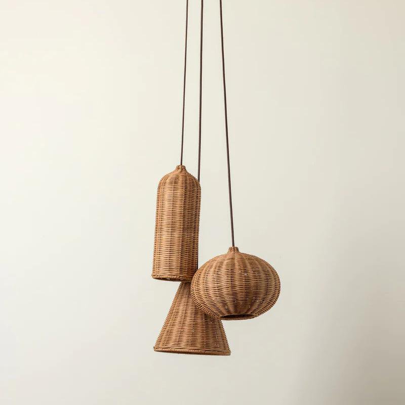 ラタン製装飾シャンデリア