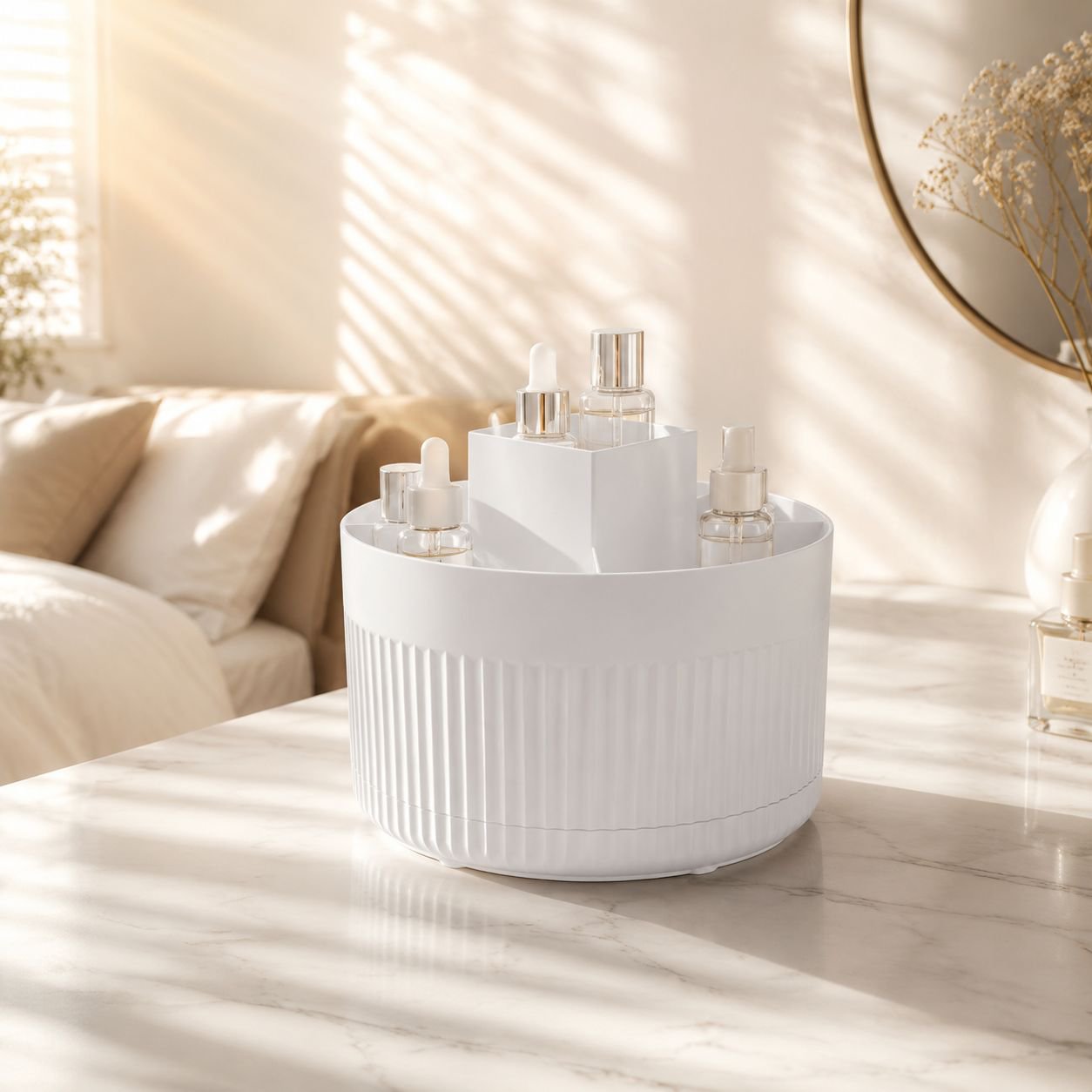 Stylish brush and pencil cup for vanity organization
