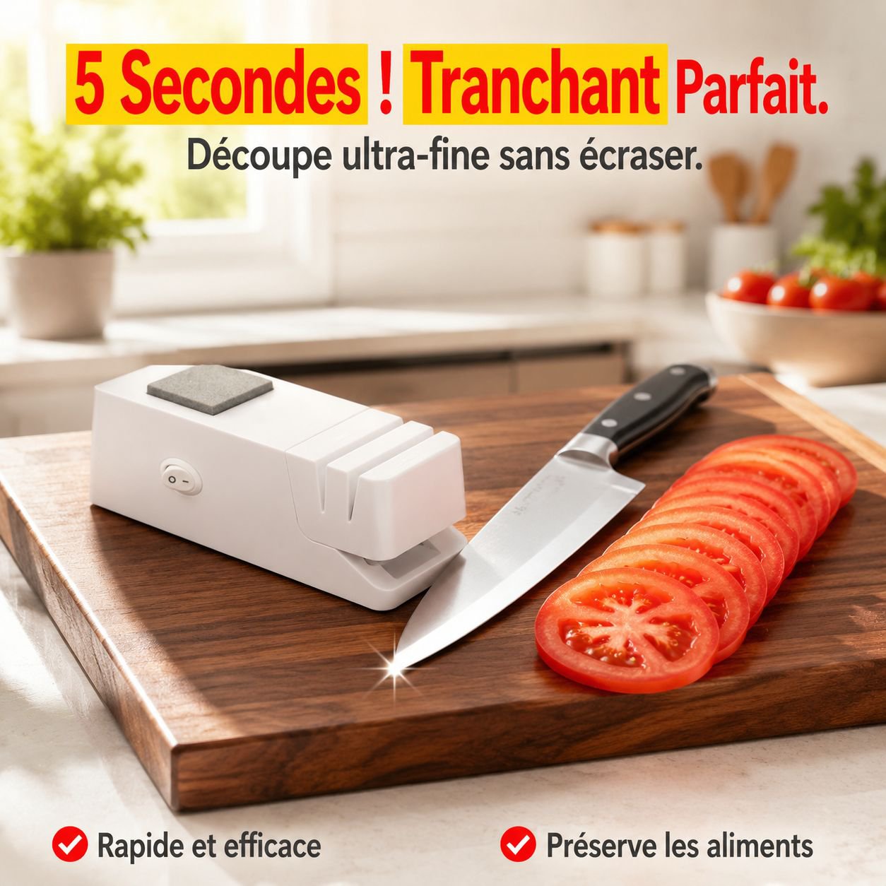 Affûteur électrique automatique pour couteaux et ciseaux de cuisine, usage domestique