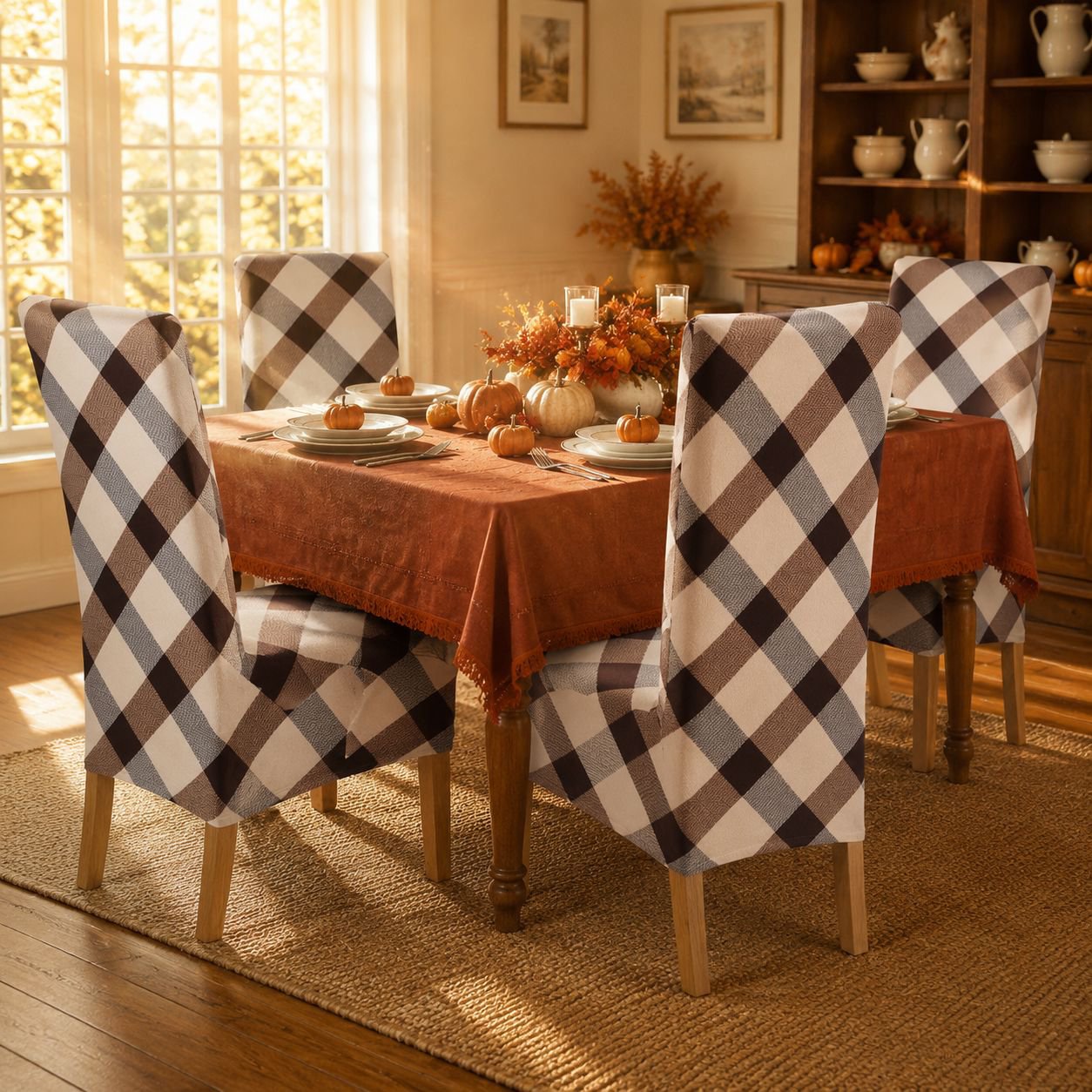 Stretch Printed Slant Chair Cover for Office, Multiple Designs