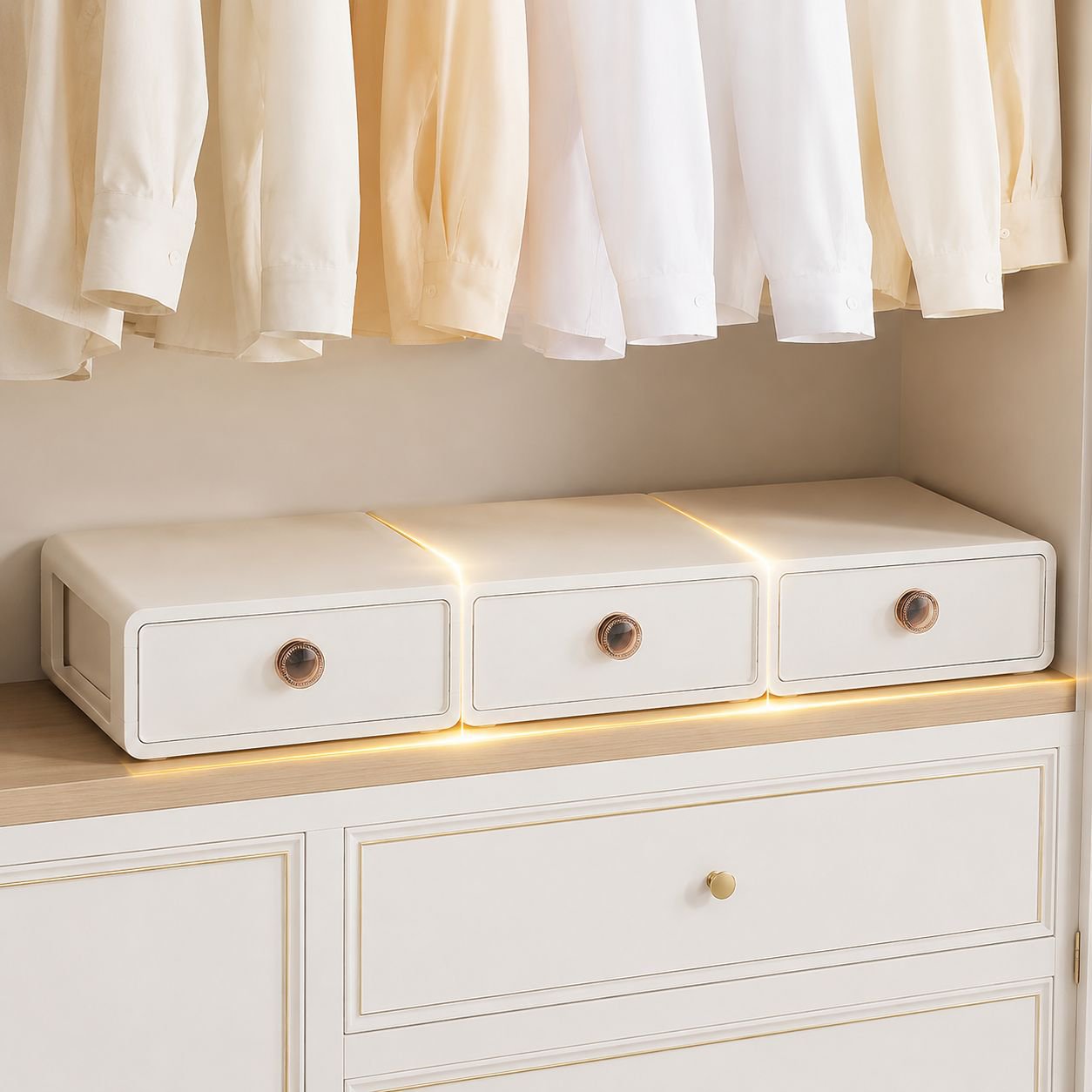 Socks organizer box with aromatic feature in modern closet