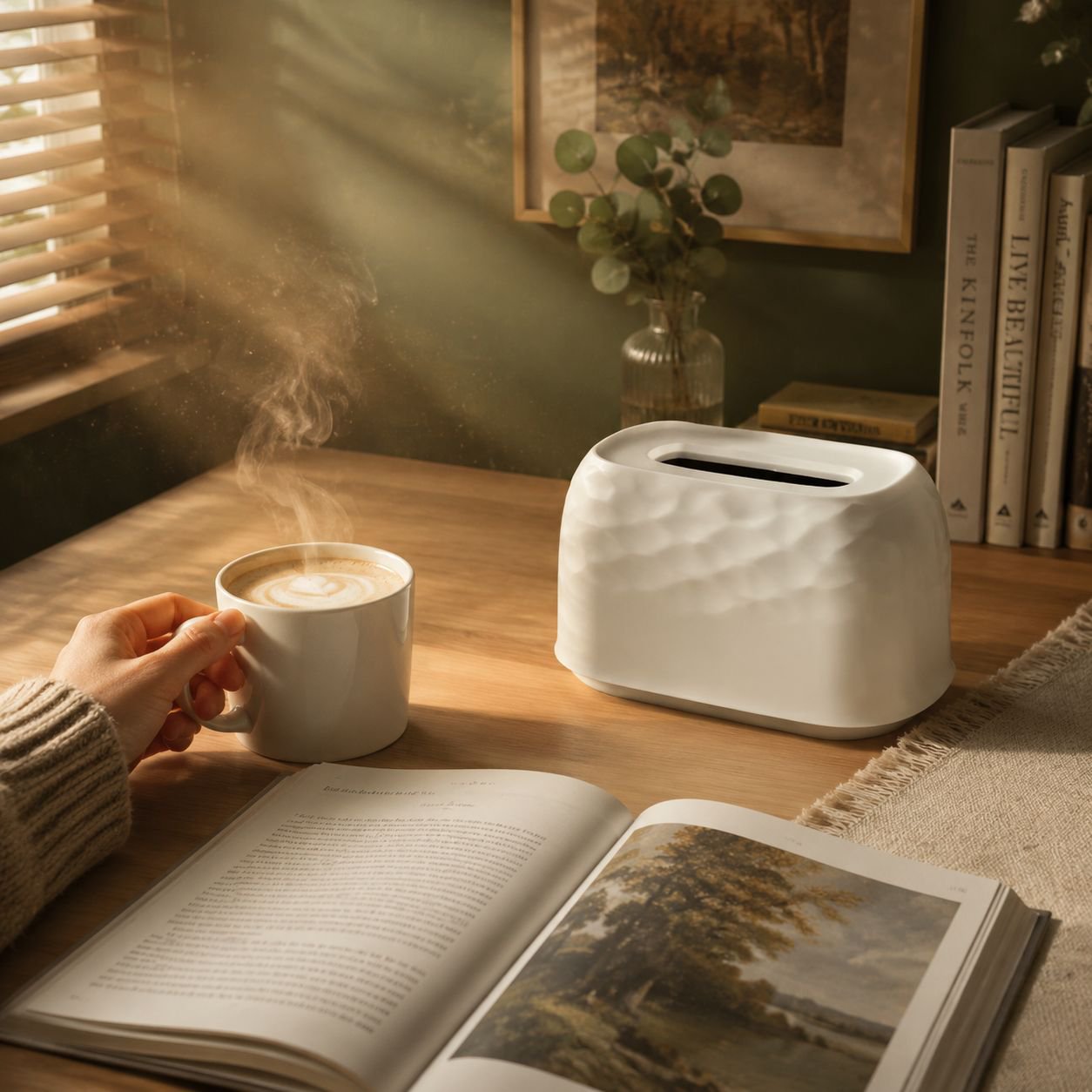 Contemporary liftable paper box for living room