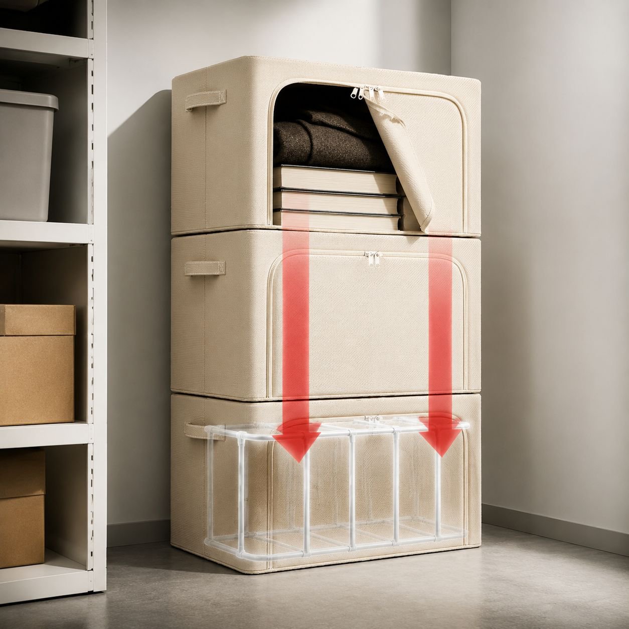 Portable storage box with handles for easy carrying
