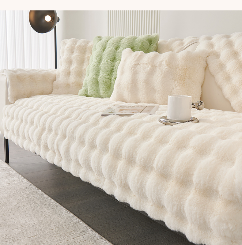 ソファ用滑り止め付き厚手布カバー