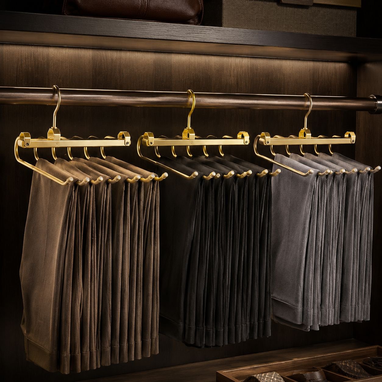Modern closet with Magic Pants Rack installed