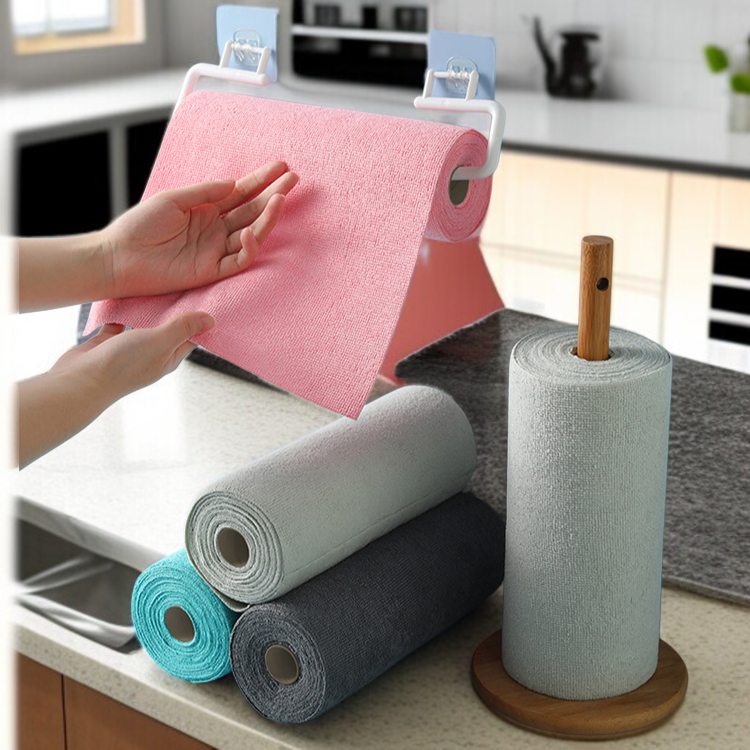 게으름뱅이 극세사 롤 행주 건습 겸용 손빨래 찢기 행주 두꺼운 롤 행주