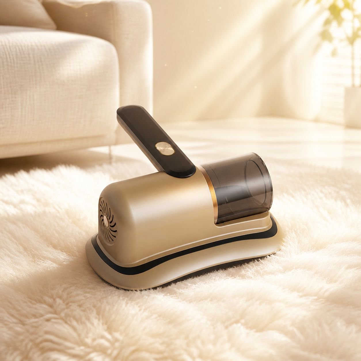 Removing dust mites and allergens with portable vacuum