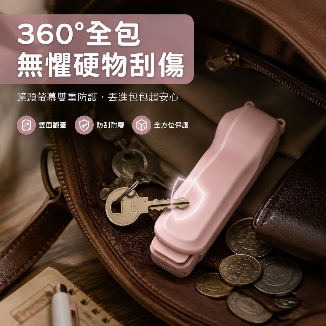 通用鏡頭保護蓋，雙面翻蓋防護配件