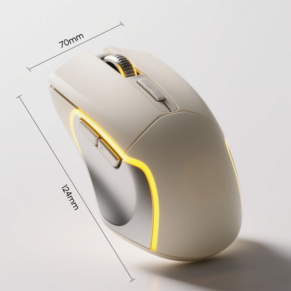 Ergonomický tvar citlivé kovové myši