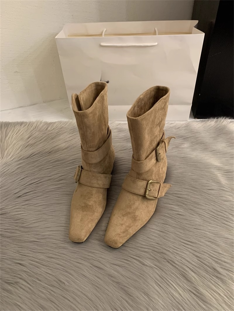 快適な履き心地の韓国秋冬ミドルブーツ内側