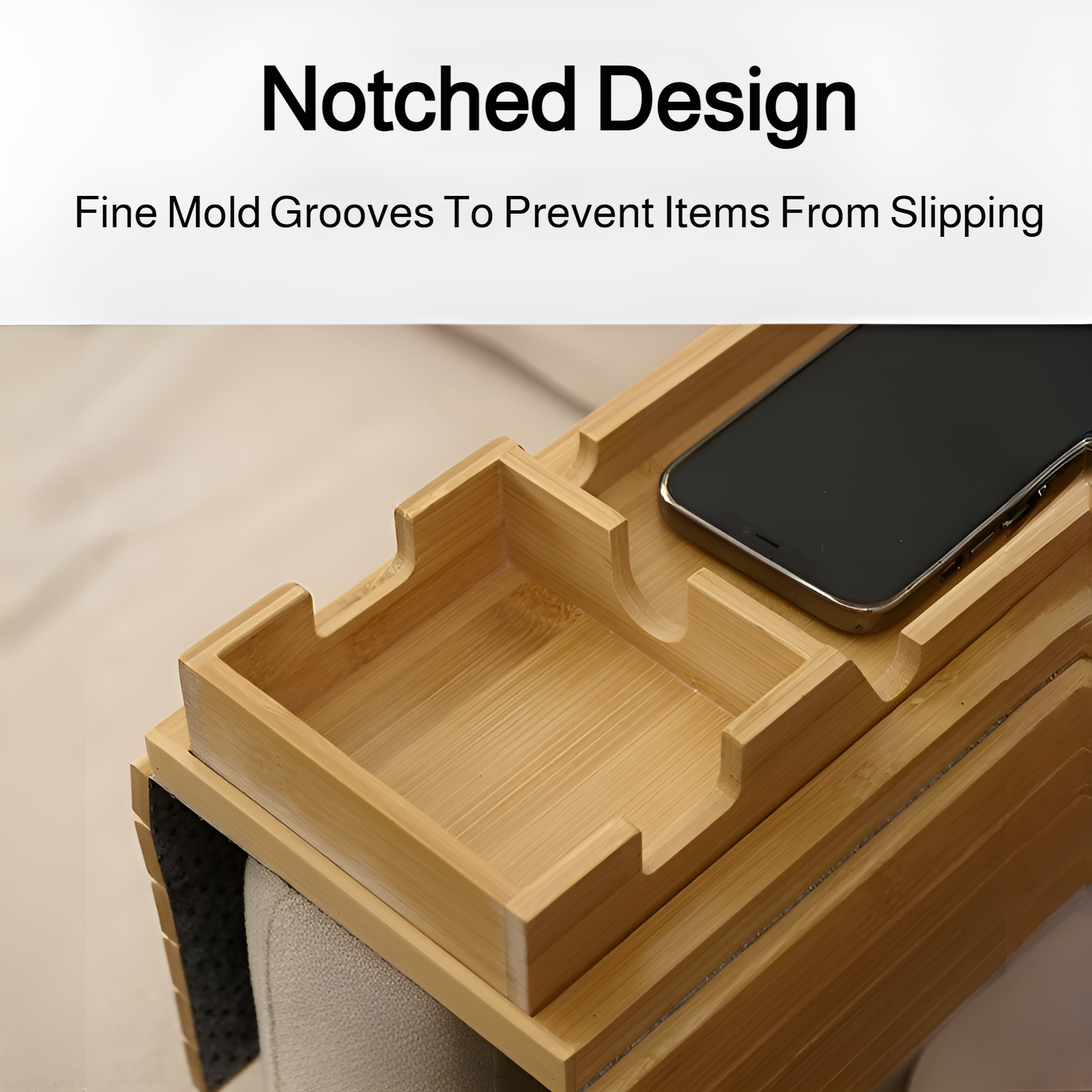 Bandeja magnética desmontable para sofás de madera, reposabrazos laterales de sofá de sala de estar,