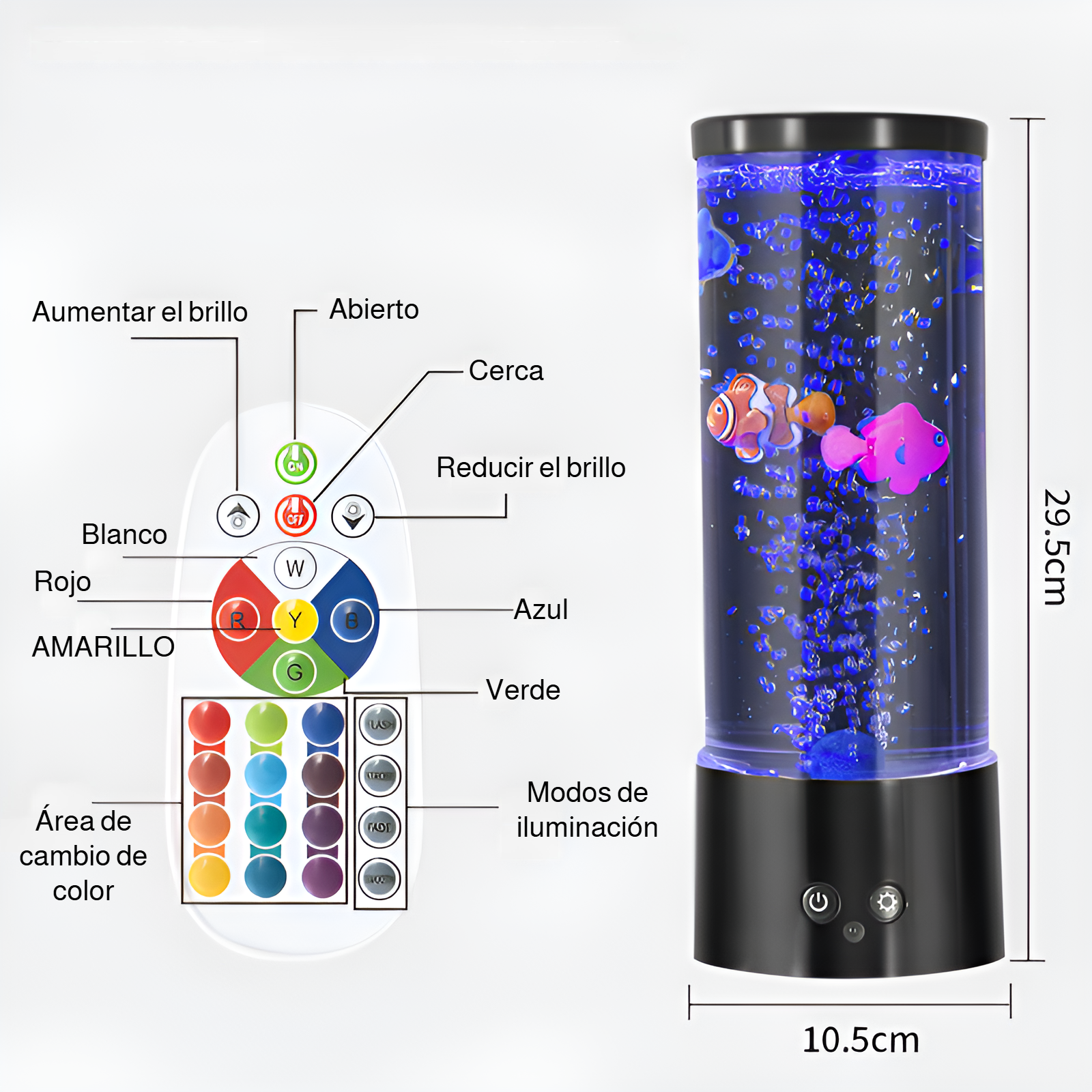 Lámpara de pez burbuja JMY LED de alto brillo, luz nocturna USB, adornos creativos para habitación d